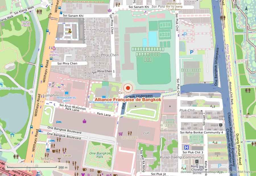Plan du quartier de Alliance Française de Bangkok, Bangkok