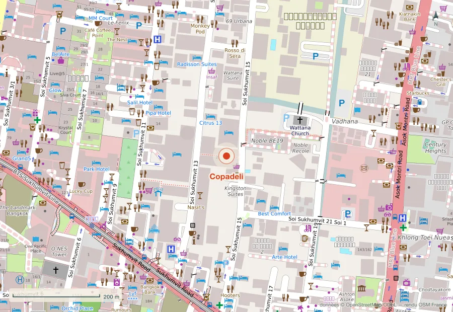 Plan du quartier de Copadeli, Bangkok