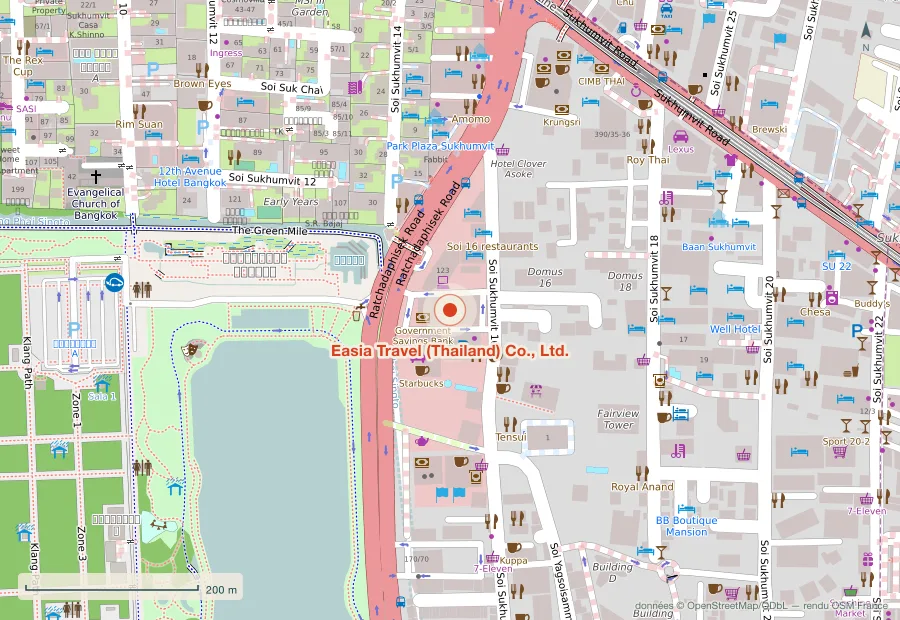 Plan du quartier de Easia Travel (Thailand) Co., Ltd., Bangkok
