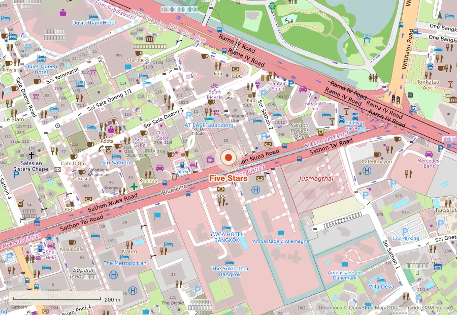 Plan du quartier de Five Stars, Bangkok