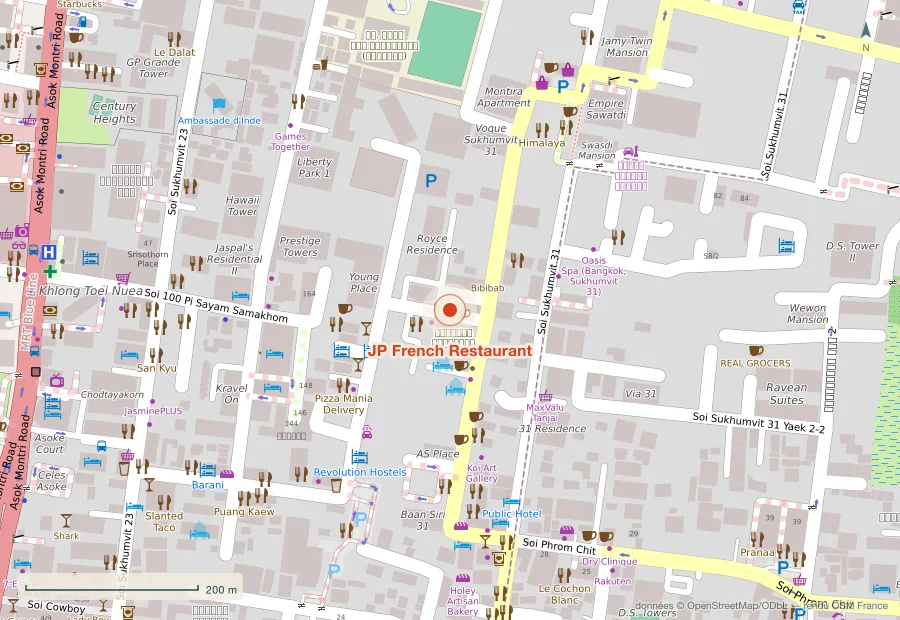 Plan du quartier de JP French Restaurant, Bangkok
