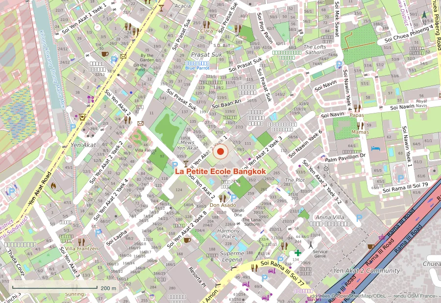 Plan du quartier de La Petite Ecole Bangkok, Bangkok