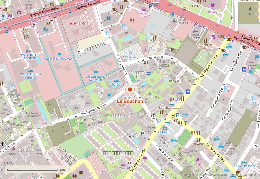Plan du quartier de Le Bouchon, Bangkok