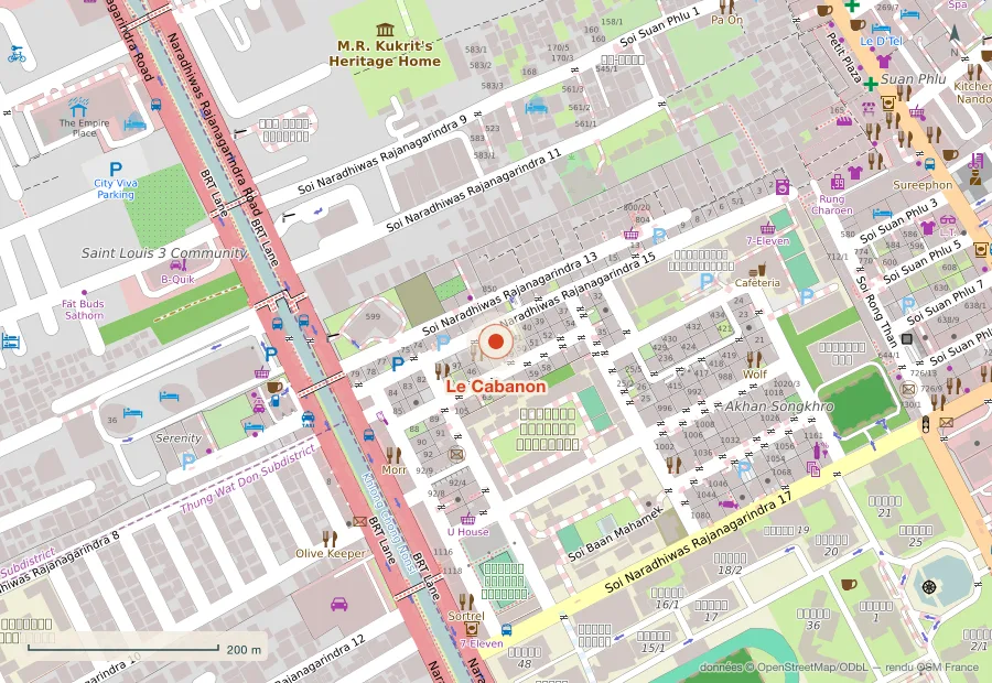 Plan du quartier de Le Cabanon, Bangkok