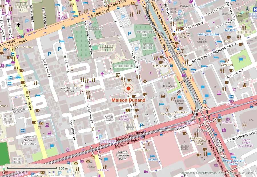 Plan du quartier de Maison Dunand, Bangkok