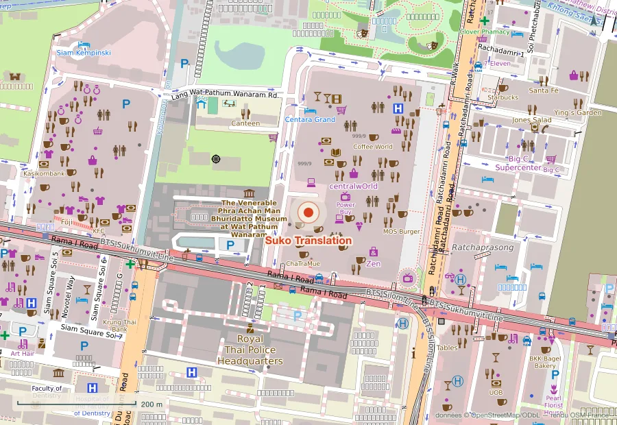 Plan du quartier de Suko Translation, Bangkok