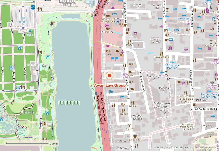 Plan du quartier de Vovan Law Group, Bangkok