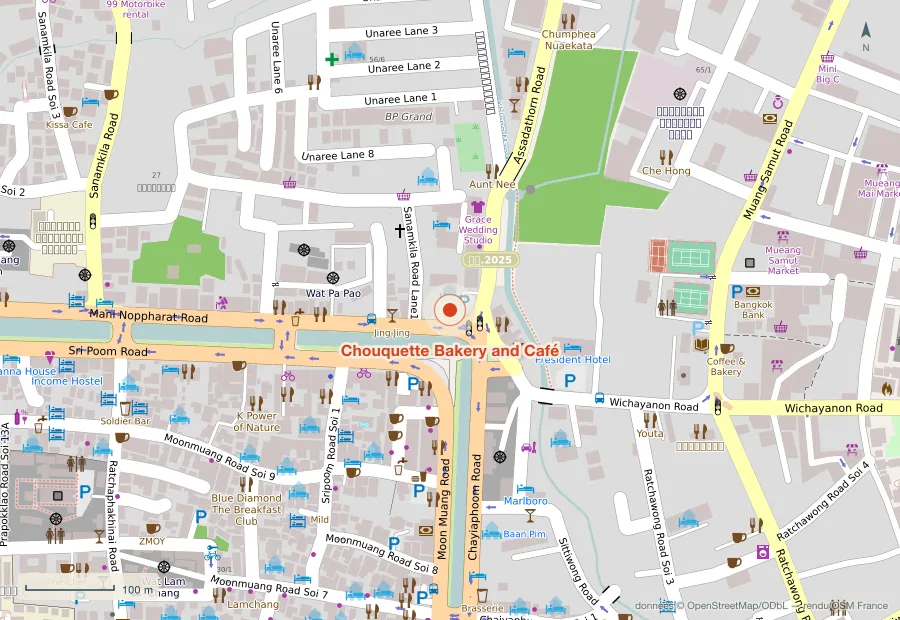 Plan du quartier de Chouquette Bakery and Café, Chiang Mai