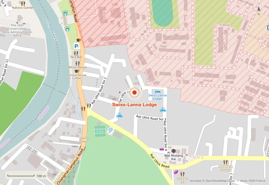 Plan du quartier de Swiss-Lanna Lodge, Chiang Mai